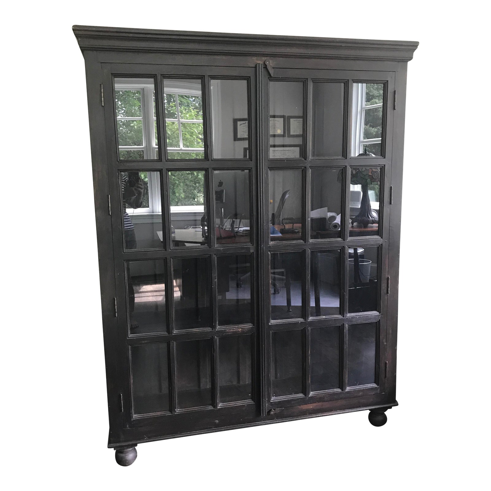 Crate & Barrel Dark Wood Faulkner Library Chairish