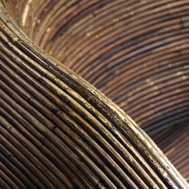 Pot Chair in Pencil Reed Bamboo, Italy, 1970s For Sale - Image 6 of 9