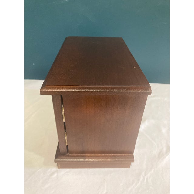 Wood Vintage Wooden Jewelry Music Box With Romantic Scene Panels For Sale - Image 7 of 9