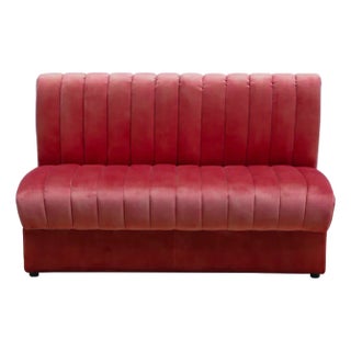 Matthew Izzo Home Estelle Straight Banquette Velvet Sofa For Sale