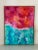 Original abstract painting by Jennifer Hopkins-Wilcox with gold floating frame. Beautiful colors and dichotomy.