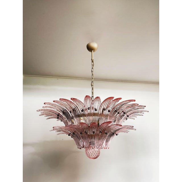 Murano Chandelier with Pink Palmette Glasses, 1990s For Sale - Image 15 of 18