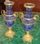 Neoclassical Pair of Late 19th Century Neoclassical Russian Bronze & Cut Cobalt Glass Vases For Sale - Image 3 of 17