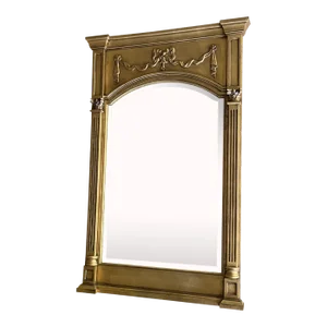 Regency Style French Trumeau Giltwood Mirror, C. 1960's