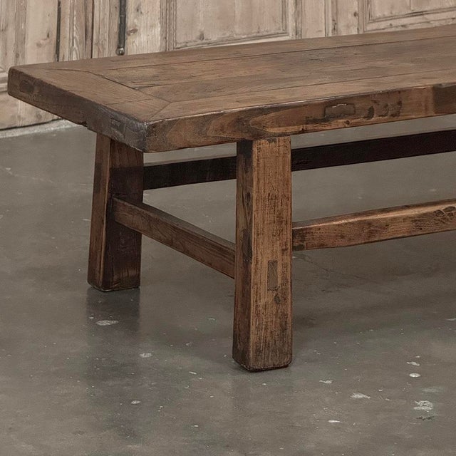 Wood 18th Century Country French Rustic Oak Coffee Table For Sale - Image 7 of 18