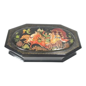 20th Century Russian Palekh School Lacquer Painted Box