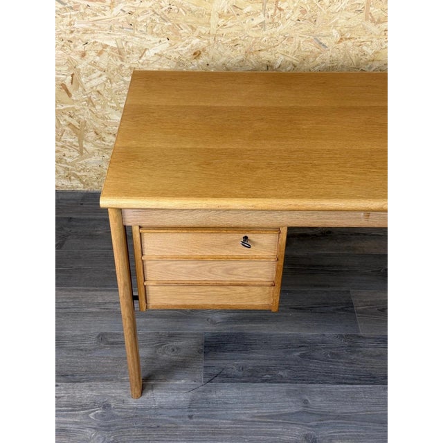 Peter Løvig Nielsen Vintage Oak Writing Desk with Sliding Top by Peter Løvig Nielsen for Løvig, 1960s For Sale - Image 4 of 18