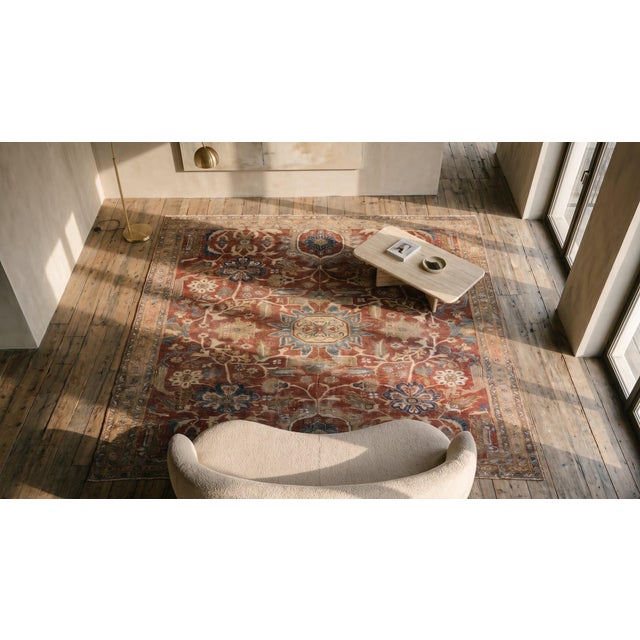 19th Century Persian Ziegler Sultanabad Carpet ( 8'10" x 9'4" - 269 x 284 ) For Sale - Image 15 of 15