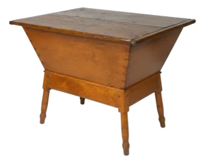 Early American Primitive Southern Pine Dough Box / Trough Console Table, C. 1820