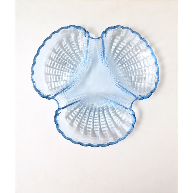 Mid 20th Century Seashell Glass Dish Scallop For Sale - Image 5 of 8