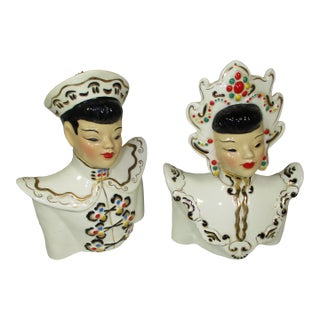 Vintage Pair of MCM Asian Bust For Sale