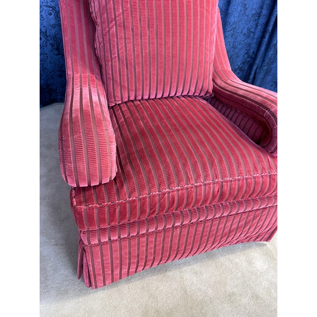 Lounge Chair by Greenbaum Interiors & Showrooms in a Brick Red Cord Fabric For Sale - Image 13 of 14
