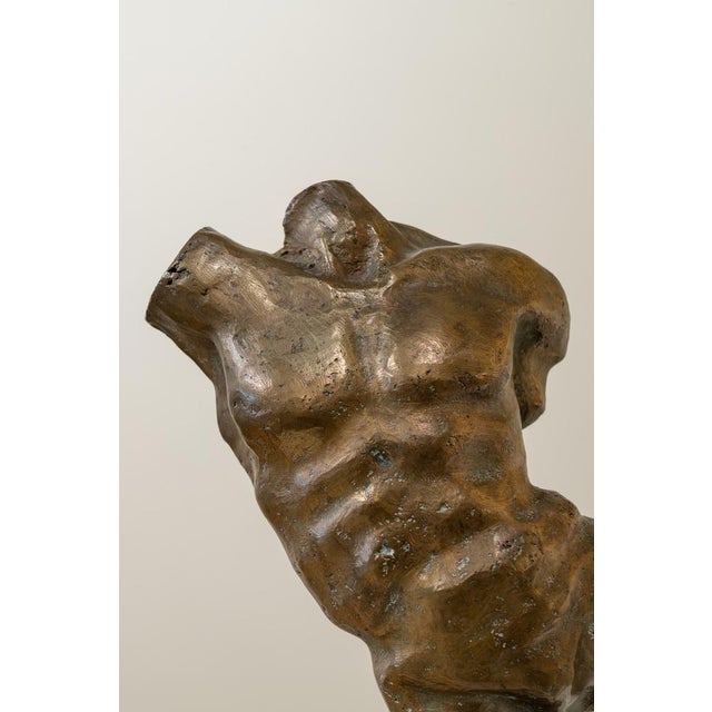 Spanish School Artist, Sculpture of a Male Torso, 20th Century, Bronze For Sale - Image 6 of 7