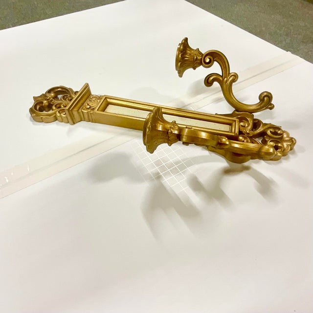 Plastic 1969 Vintage Neoclassical French Empire Style Syroco Candle Holder Sconce, 2 Taper. For Sale - Image 7 of 10