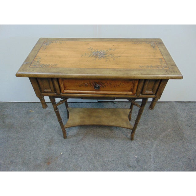 Modern Modern Design Paint Decorated Faux Bamboo Console Table For Sale - Image 3 of 7