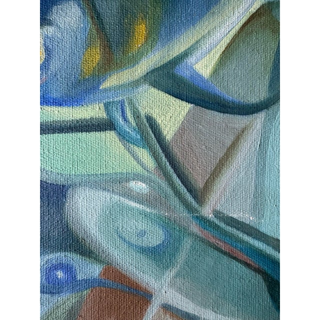 Vintage Brazilian Abstract Fish Oil on Canvas Painting, Signed Claudia E., Framed For Sale In San Francisco - Image 6 of 8