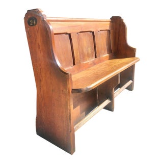 19th Century English Pitch Pine Pew For Sale