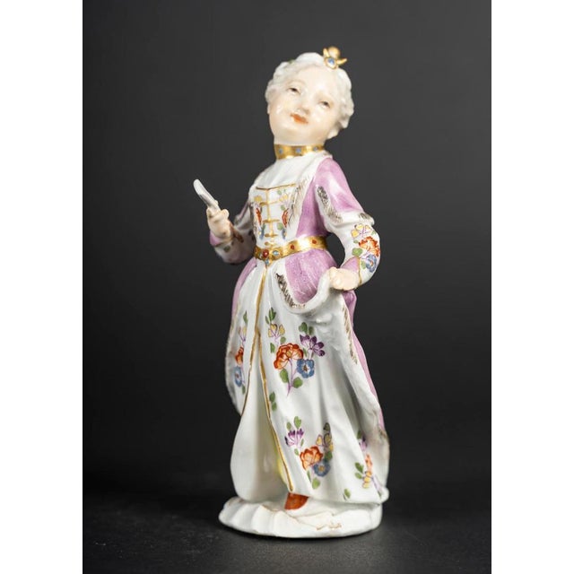 Antique Figurines from Meissen Porcelain, Set of 2 For Sale - Image 3 of 8