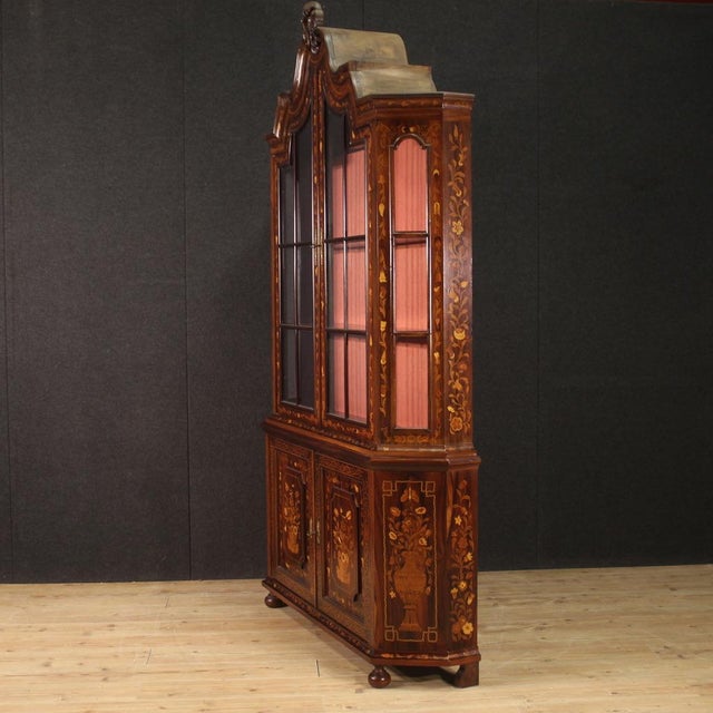 Vintage Dutch Inlaid Display Cabinet, 1970 For Sale - Image 3 of 13