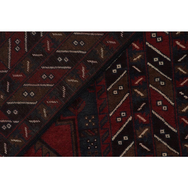 Textile 1950s Vintage Baluch Tribal Rug in Red With Geometric Patterns, From Rug & Kilim For Sale - Image 7 of 7