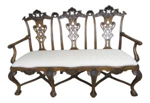 Antique English Chippendale Style Settee Sofa