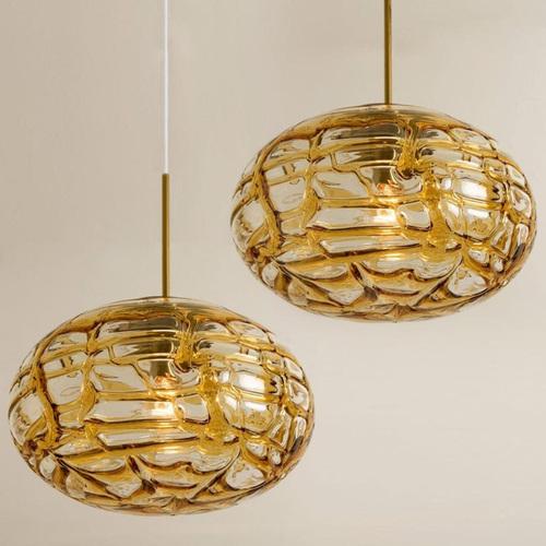 Amber Murano Glass Pendant Lamps, 1960s, Set of 2 For Sale - Image 17 of 18