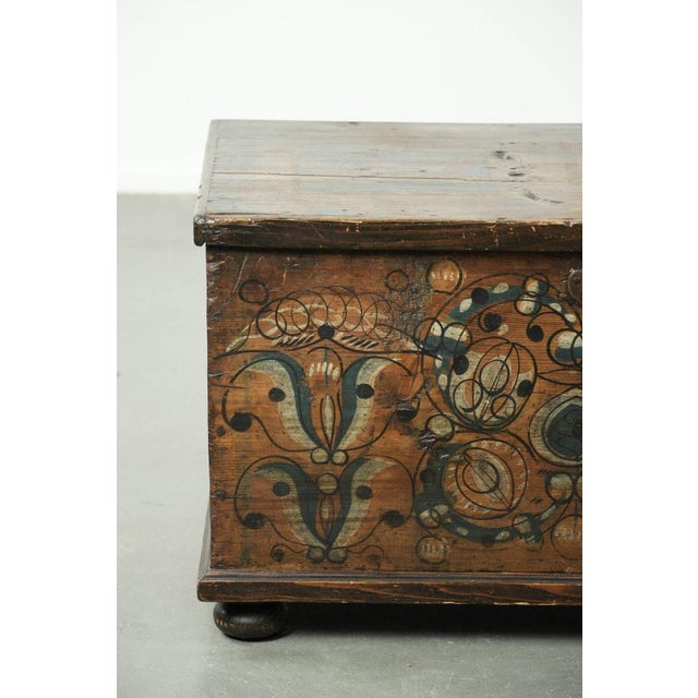 Antique Austrian Hand-Painted Bridal Chest with Character For Sale - Image 11 of 15