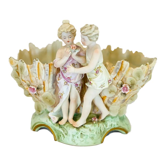Early 20th Century German Kalk Bisque Figural Jardiniere For Sale