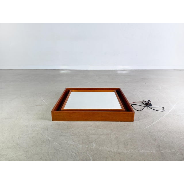 Pedersen & Hansen Mid-Century Illuminated Mirror in Teak from Pedersen & Hansen For Sale - Image 4 of 13