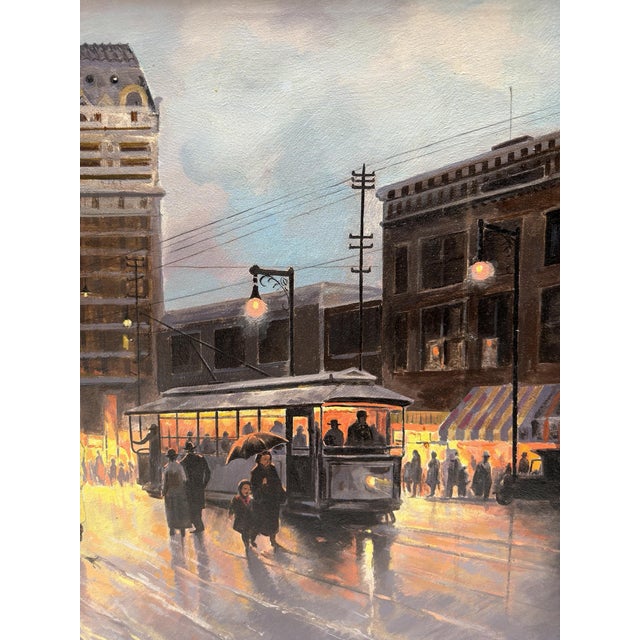 1990s Oil Painting Facsimile by G. Harvey of Texas Street Scene - Dallas Remembered For Sale - Image 5 of 5