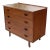 Oiled Walnut 4 Drawers Back Splash Bachelor Chest Dresser For Sale