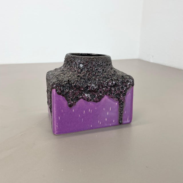Vintage Pottery Fat Lava Vase from Es Keramik, Germany, 1970s For Sale - Image 3 of 16