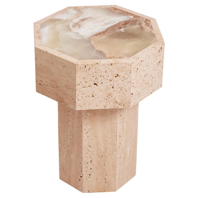 Green Onyx Gisele Side Table by Studio Gaia Paris For Sale