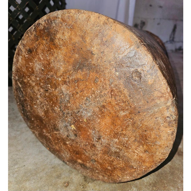 Late 19th Century Substantial Late 1800s Antique Solid Wood Butter Churn Pot From North India For Sale - Image 5 of 6