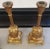 Religious Pair of Gilt Patinated Metal Ecclesiastical Style Candleholders, Circa 1920s For Sale - Image 3 of 9