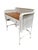 1940s 1940s Shabby Chic White Wicker Mahogany Top Writing Secretary Desk W/ Chair For Sale - Image 5 of 14