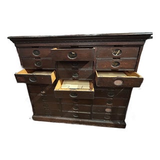 Large Antique Amberg File & Index Company Letter File Cabinet For Sale