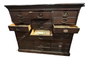 Large Antique Amberg File & Index Company Letter File Cabinet