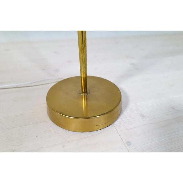 Mid-Century Brass Floor Lamp with Round Cotton Shade from Asea, Sweden, 1960s For Sale - Image 12 of 16