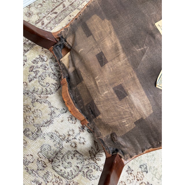 American Wood Carving Company Needlepoint Sitting Chair, Vintage For Sale - Image 10 of 12