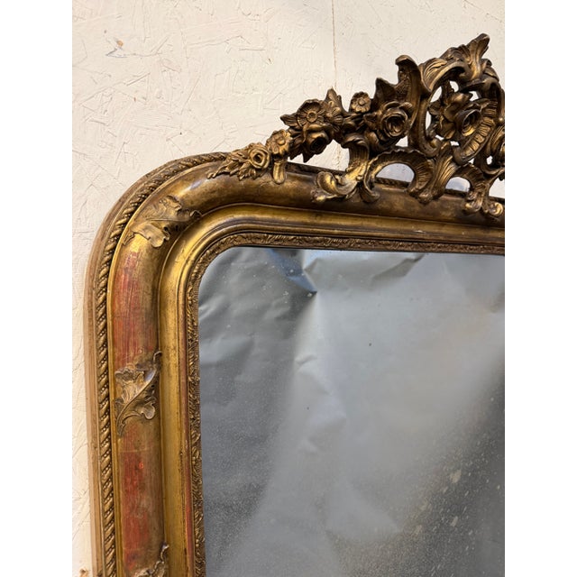 Mid 19th Century 19th Century French Louis Philippe Giltwood Mirror, Circa 1850 For Sale - Image 5 of 6