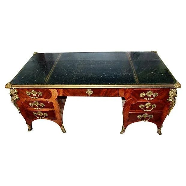 French Antique French Ferdinand Marcos Estate Desk For Sale - Image 3 of 10
