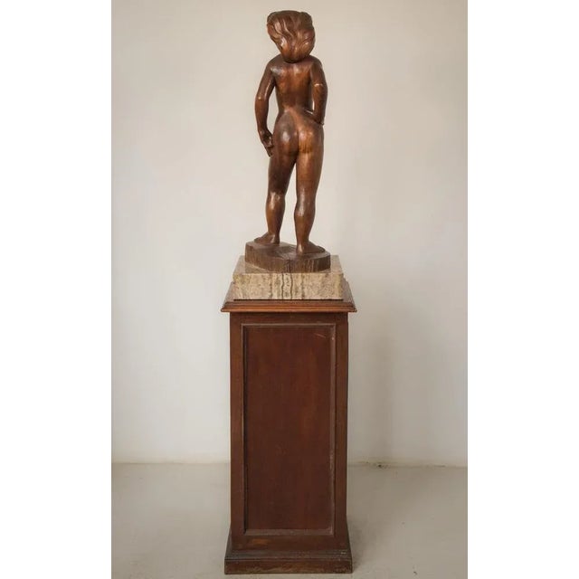Wood Carved Female Nude with Stand For Sale - Image 16 of 17