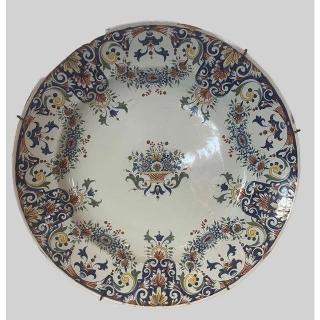 Large Round Dish in Rouen Earthenware, 1800s For Sale - Image 14 of 14
