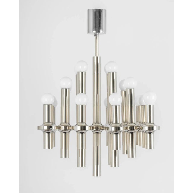 Mid-Century Chrome Chandelier attributed to Gaetano Sciolari for Staff,1970s For Sale - Image 6 of 13