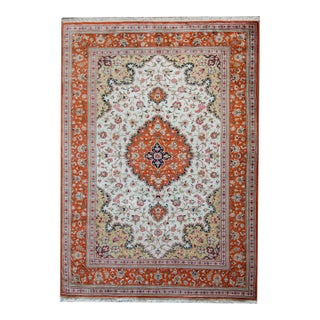 Vintage Persian Silk Qum Rug For Sale