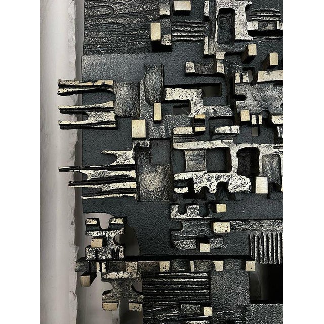 Brutalist Steel Wall Sculpture, 1960s For Sale - Image 4 of 7
