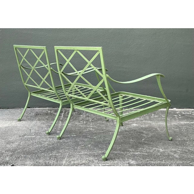 Vintage Regency Brown Jordan “Florentine” Cast Aluminum Lounge Chairs - A Pair For Sale - Image 9 of 10