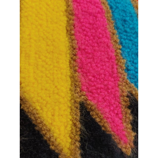 Folk Art Vintage Venezuela Hooked Wool Parrots Hanging Wall Art For Sale - Image 3 of 5