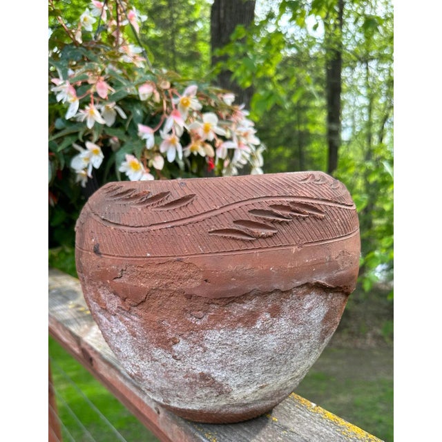 Terra Cotta Vintage Terracotta Hand Thrown Planter For Sale - Image 8 of 12